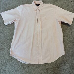 Ralph Lauren Men's Light Pink Striped Button Down Shirt
